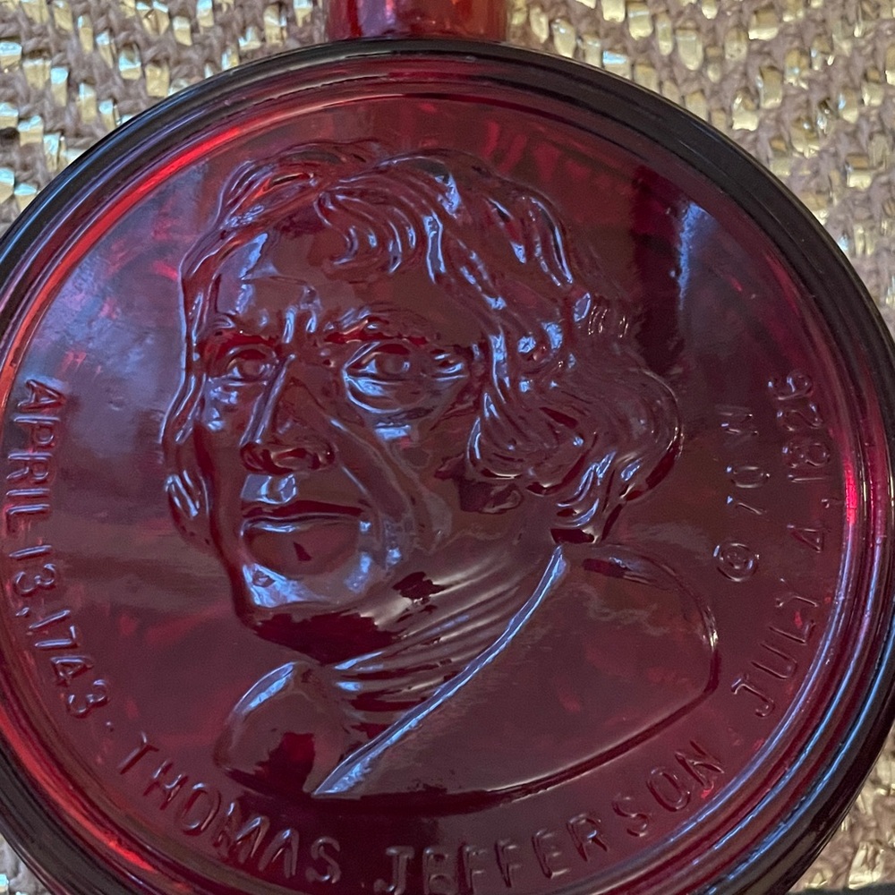 Vintage Red Glass Decanter - Picture 2 of 4